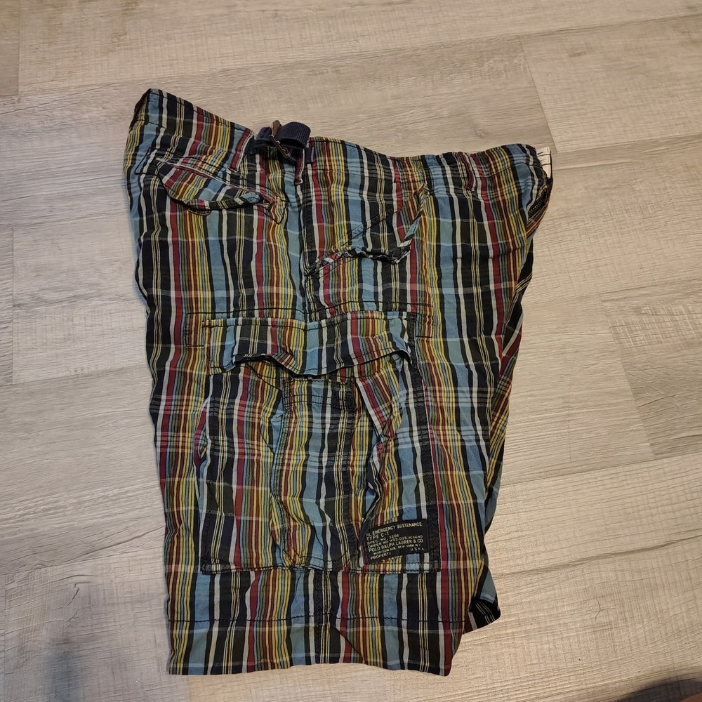 Polo Ralph Lauren Mens Plaid Cargo Shorts 38 Color Military Type C-1 Utility
